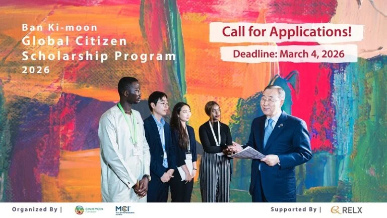 Programme de bourses Global Citizen 2026 de la Fondation Ban Ki-moon