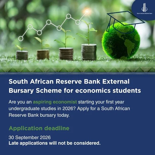 Bourse d'études 2026 de la South African Reserve Bank (SARB) pour les étudiants en économie