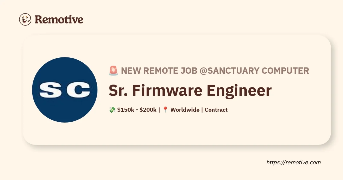 Ingénieur Firmware Senior (Remote)