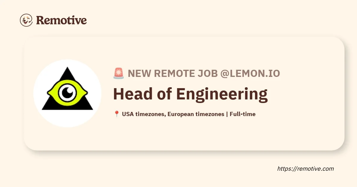 Head of Engineering chez Lemon.io