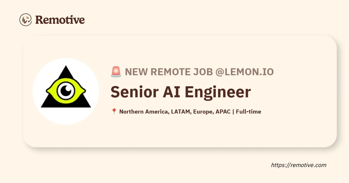 Ingénieur IA Senior (Remote)