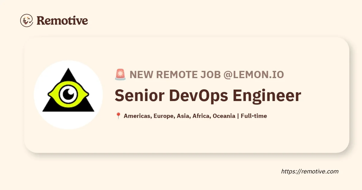 Ingénieur DevOps Senior (Télétravail)