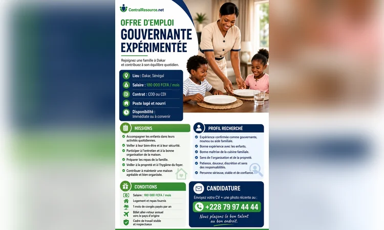 Gouvernante expérimentée à Dakar