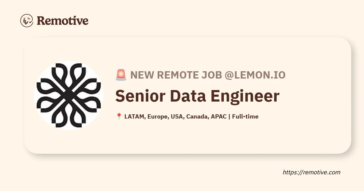 Ingénieur Données Senior (Remote)