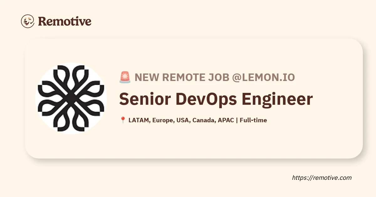 Ingénieur DevOps Senior (Remote)