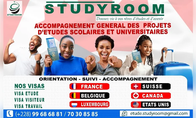 Accompagnement à l'international : Études, Formations et Résidence avec Study Room